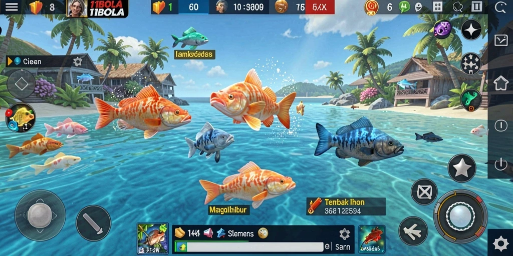 Tampilan screenshot gameplay seru Tembak Ikan 11BOLA.
