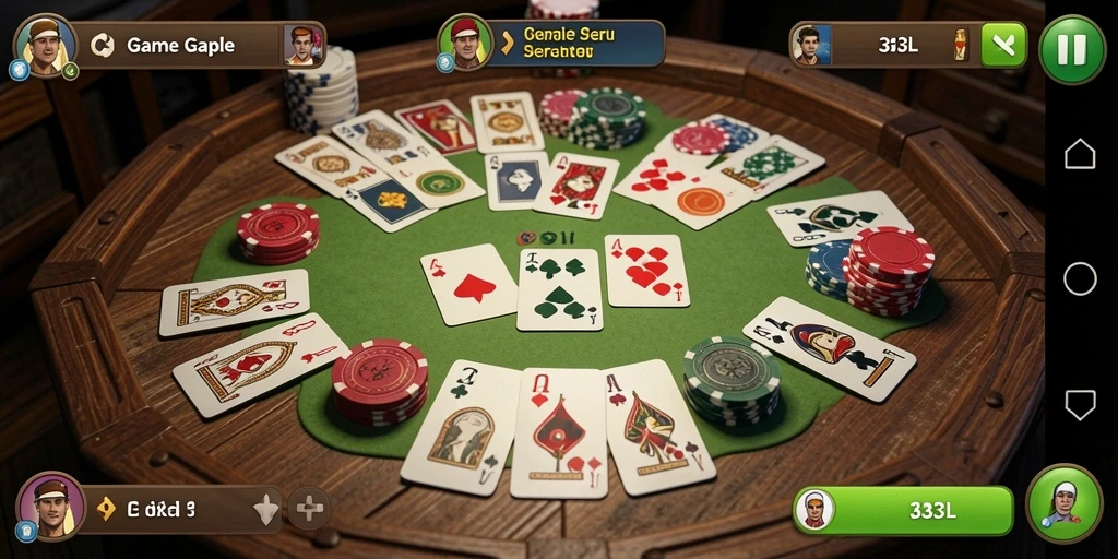 Gameplay seru 33L dengan kartu Gaple yang menarik.