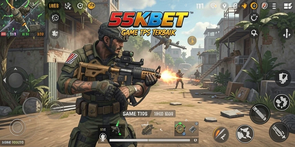 Tampilan gameplay 55KBET yang mendebarkan saat pertempuran.