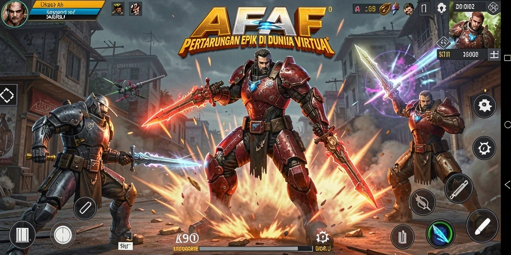 Tampilan gameplay AFAF yang seru dan mendebarkan di arena pertarungan.