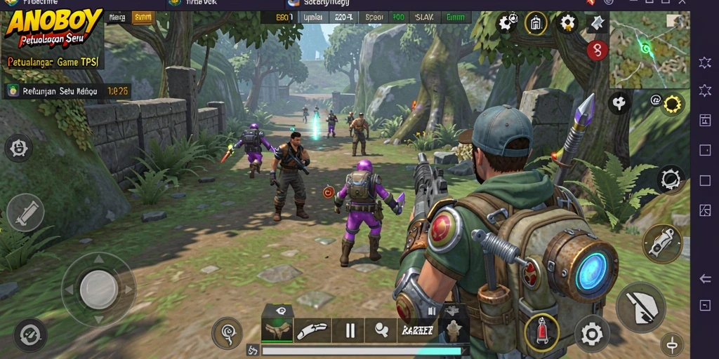 Tampilan gameplay ANOBOY yang penuh aksi dan strategi menarik.