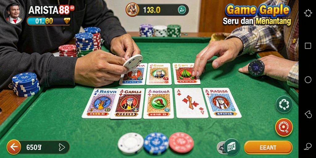 Screenshot menunjukkan gameplay seru Gaple di ARISTA88.