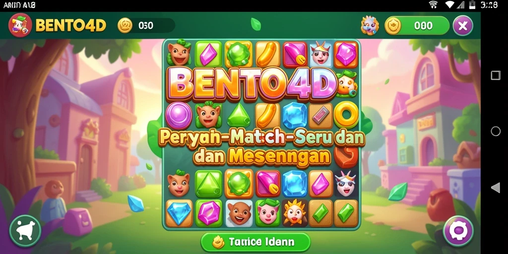 Tampilan gameplay seru BENTO4D dalam permainan Match-3.