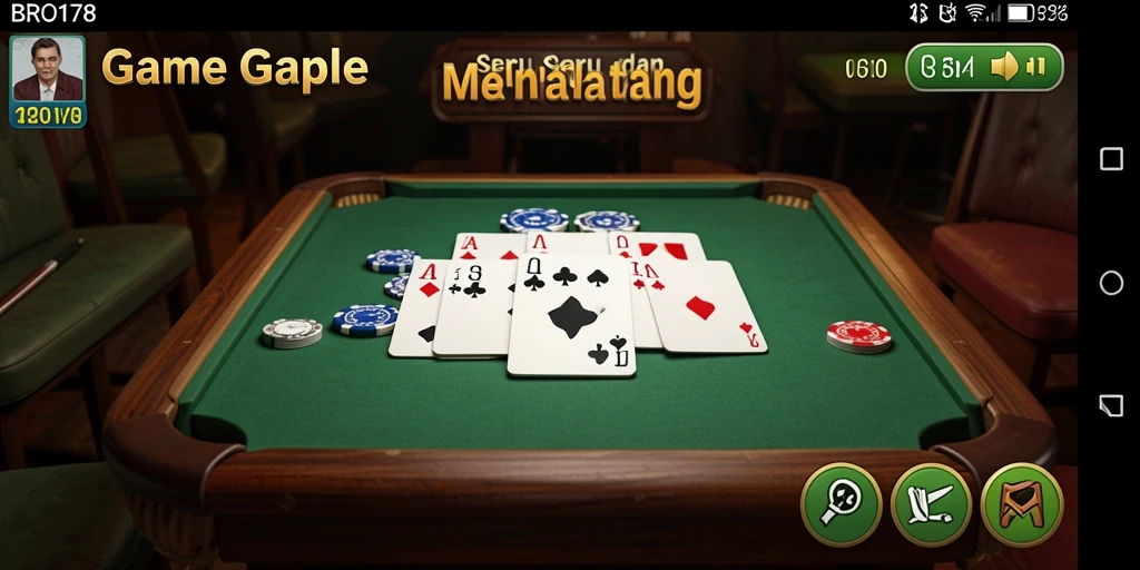 Tampilan gameplay seru di BRO178, permainan Gaple yang menarik.