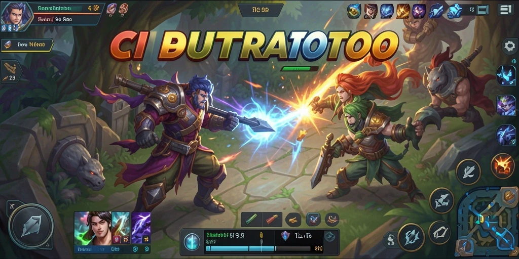 Tampilan gameplay seru di CIPUTRATOTO dengan aksi MOBA.