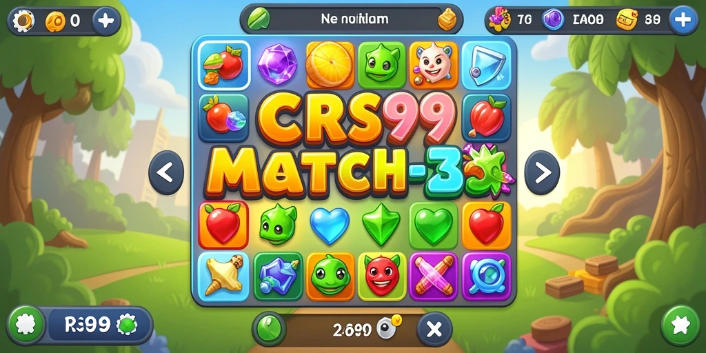 Tampilan gameplay menarik di game Match-3 CRS99.