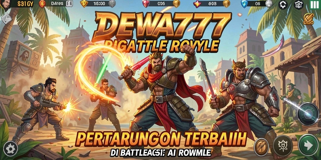 Screenshot DEWA777 menampilkan aksi seru gameplay Battle Royale yang mendebarkan.