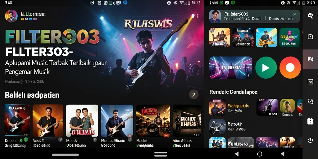 Tampilan gameplay FILTER303 saat memainkan lagu favorit.