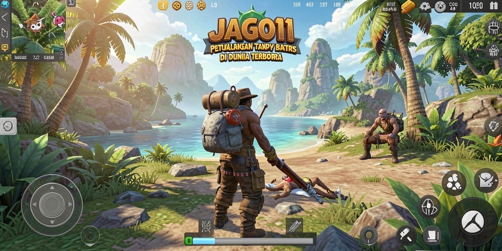Screenshot utama JAGO11 menampilkan gameplay seru di dunia terbuka.