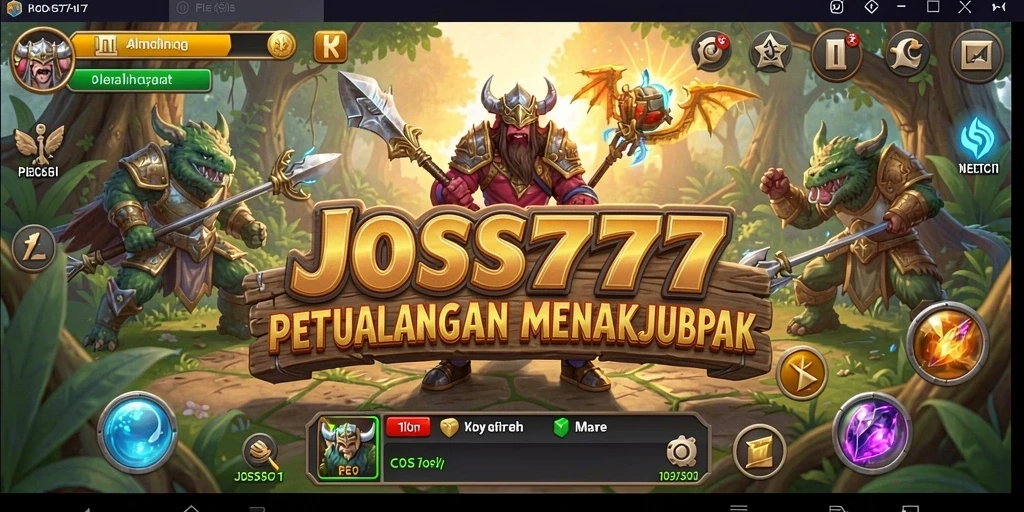 Screenshot gameplay JOSS777 menampilkan aksi epik dalam pertempuran RPG.