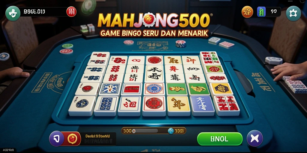 Tampilan utama gameplay Bingo yang menarik di MAHJONG500.