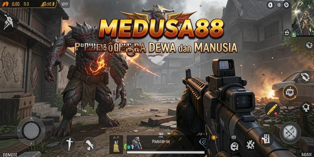 Tangkapan layar dari gameplay intens di MEDUSA88.