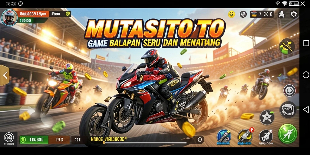 Tampilan permainan balapan yang mendebarkan di MUTASITOTO.