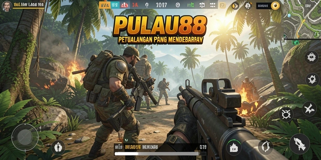 Screenshot gameplay PULAU88 menampilkan aksi tembak-menembak yang intens.