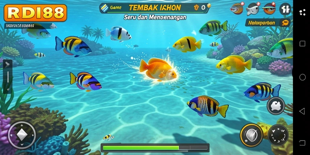 Tampilan gameplay RDI88 yang seru saat menembak ikan.