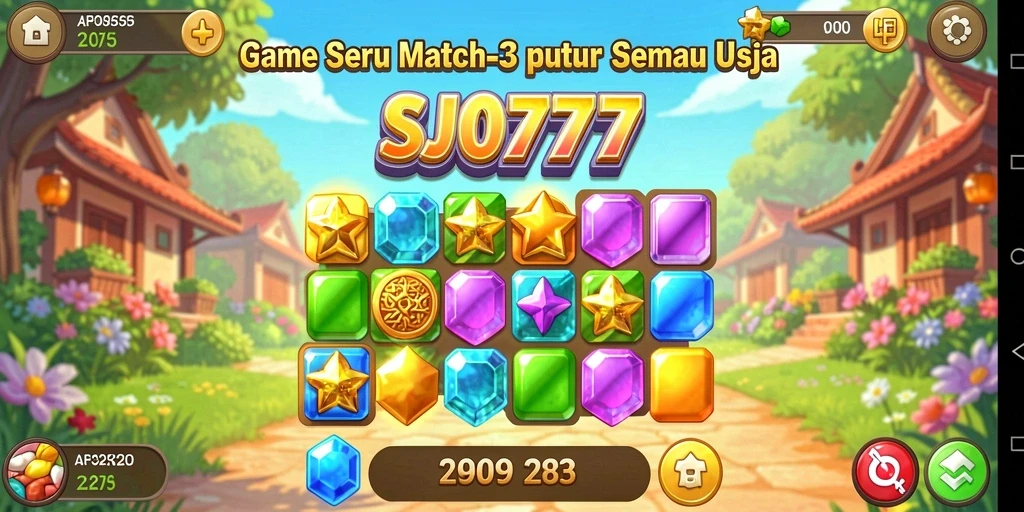 Tampilan gameplay SJO777 yang menarik dalam game Match-3.