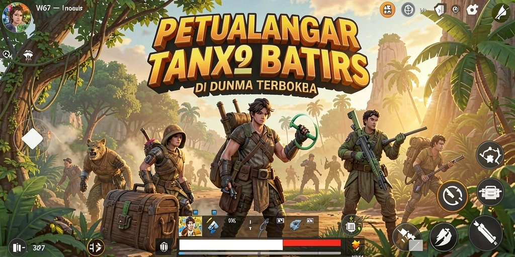 Tangkapan layar W67 menampilkan gameplay petualangan dunia terbuka yang seru.